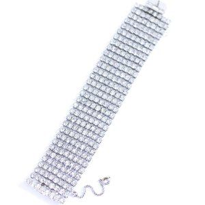 Vintage Diamante Wide Statement Bracelet